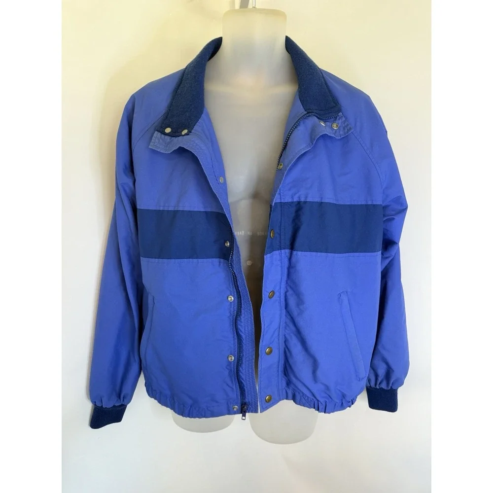 Eastern Mountain Sports EMS Jacket Mens Large Blue Full Zip Mock‎ Neck Pockets